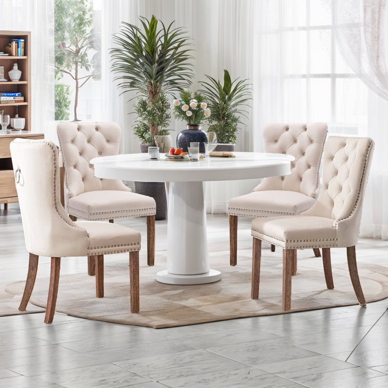 Tufted discount dining chairs